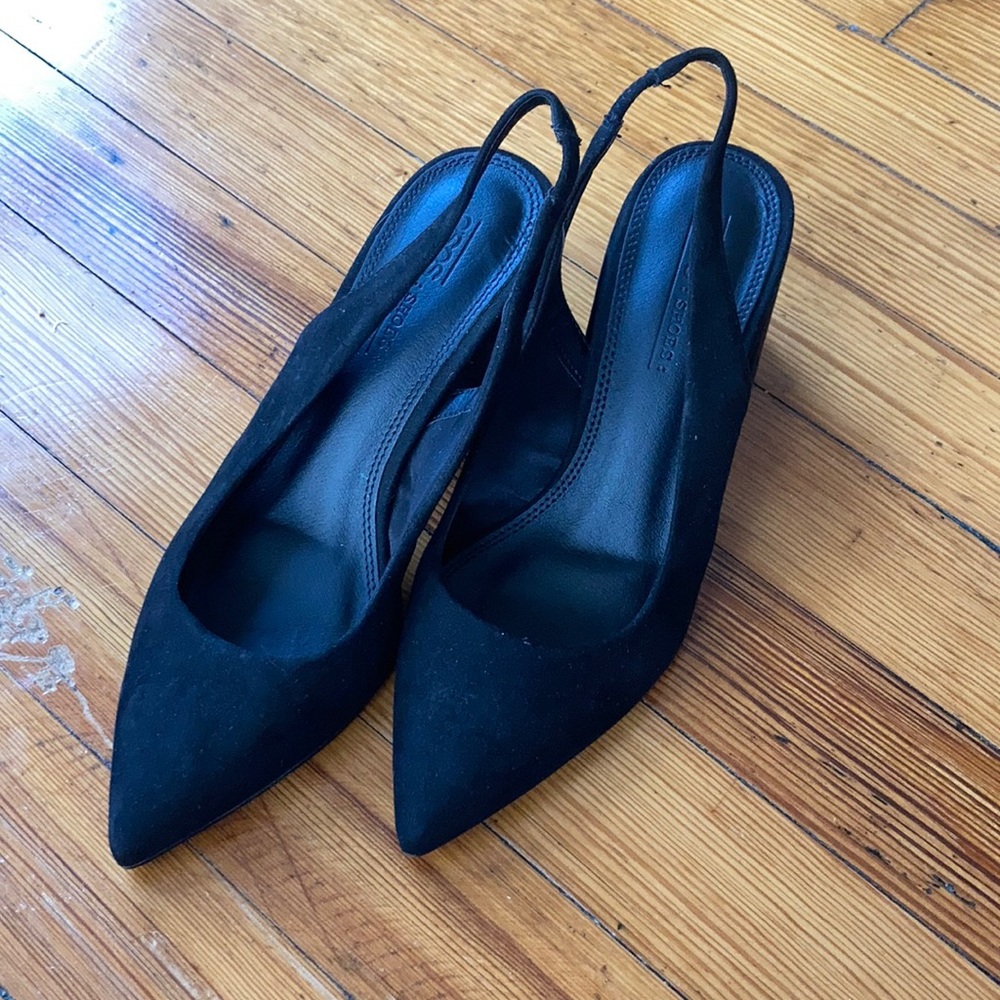 ASOS chunky heel sling backs